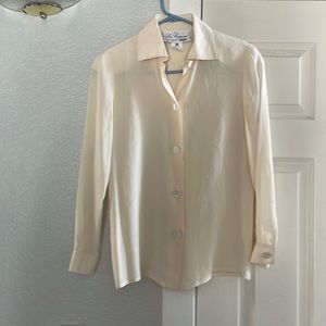 Vintage 100% Silk Les Copains long sleeve blouse size 0